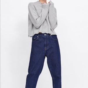 Zara Grey Distressed Look Sweater